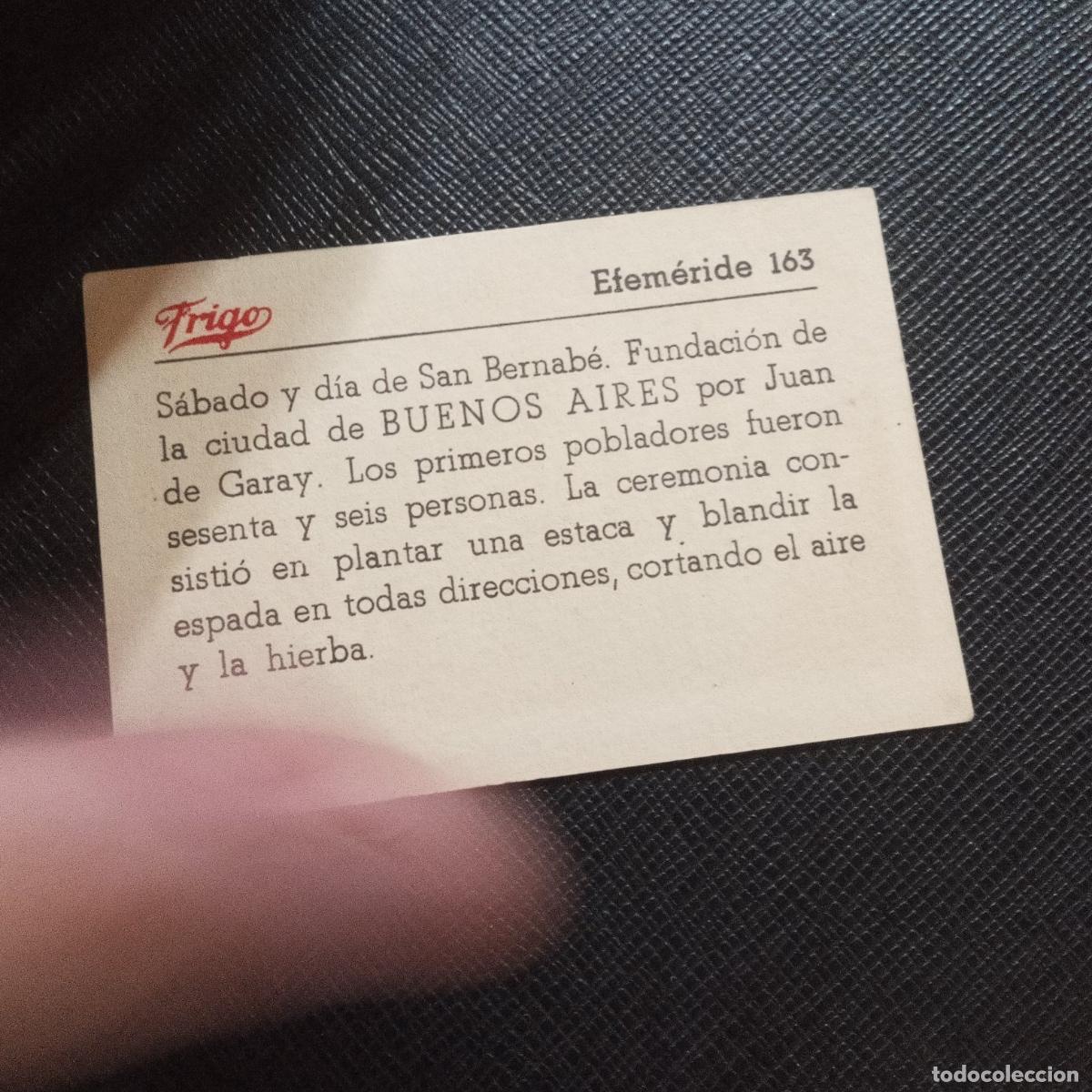 Coleccionismo cromos antiguos: 163 EFEMERIDE FRIGO CROMO - CC8 - Foto 2