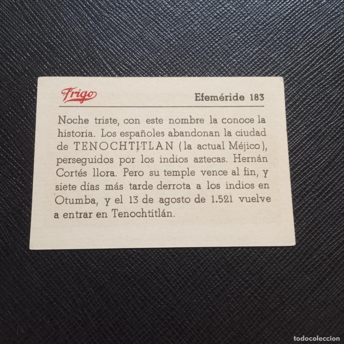 Coleccionismo cromos antiguos: 183 EFEMERIDE FRIGO CROMO - CC8 - Foto 2