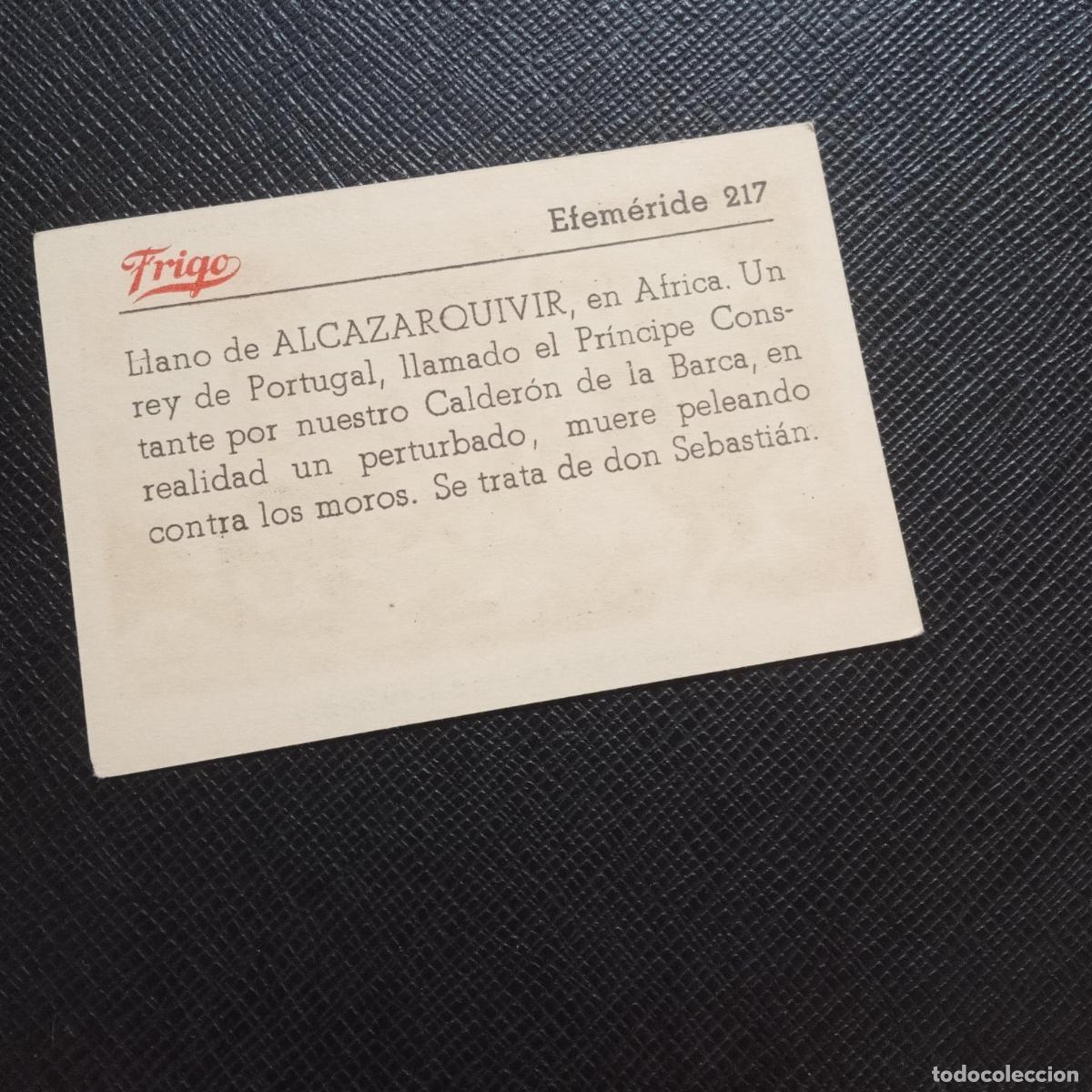 Coleccionismo cromos antiguos: 217 EFEMERIDE FRIGO CROMO - CC8 - Foto 2