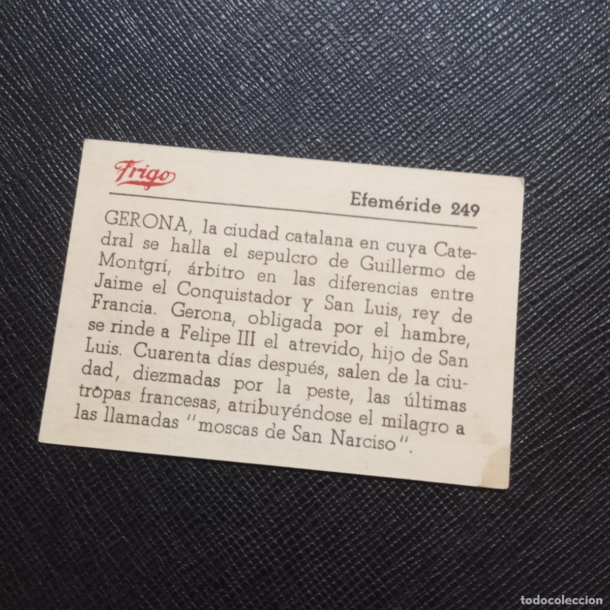 Coleccionismo cromos antiguos: 249 EFEMERIDE FRIGO CROMO - CC8 - Foto 2
