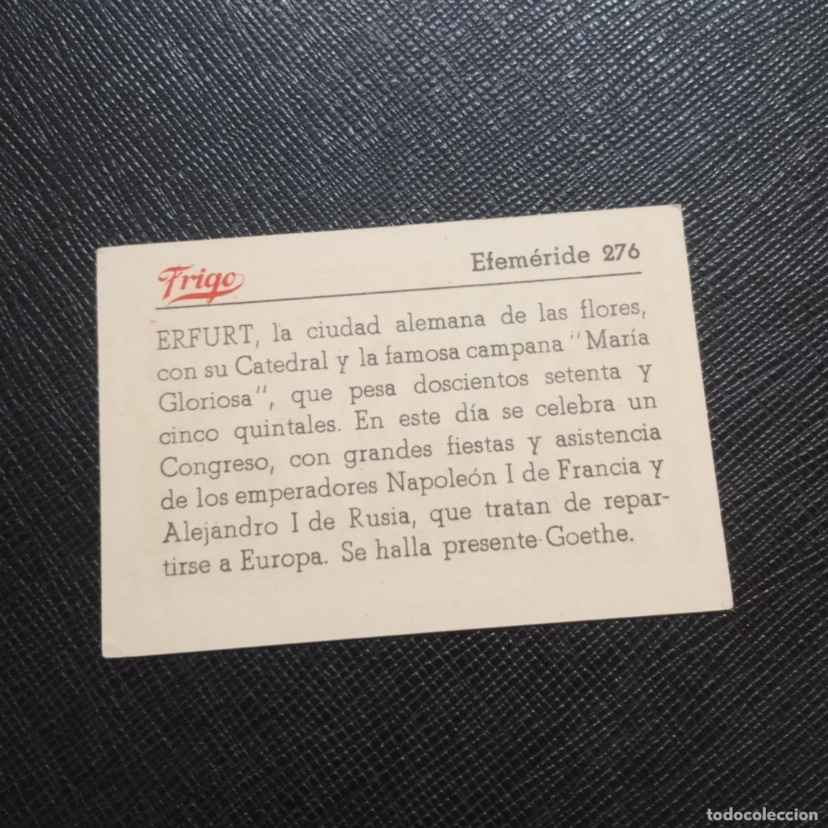 Coleccionismo cromos antiguos: 276 EFEMERIDE FRIGO CROMO - CC8 - Foto 2
