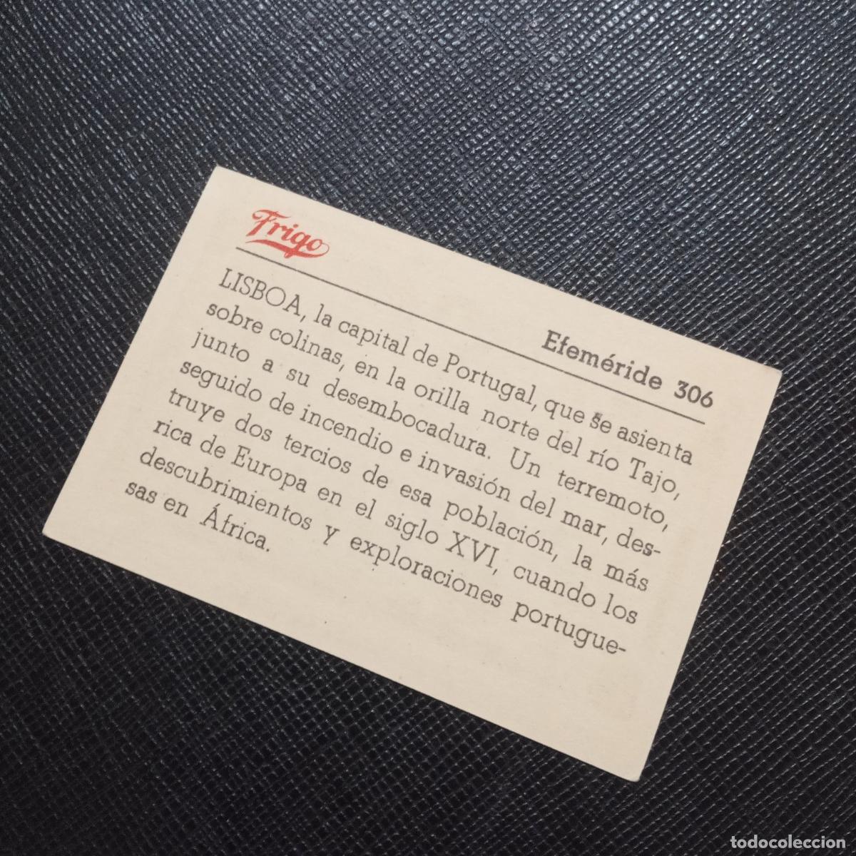 Coleccionismo cromos antiguos: 306 EFEMERIDE FRIGO CROMO - CC8 - Foto 2
