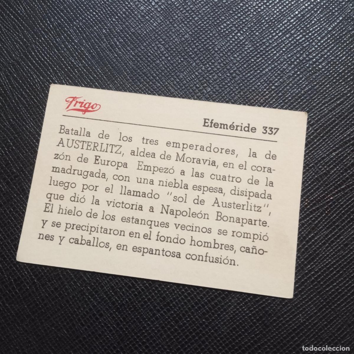 Coleccionismo cromos antiguos: 337 EFEMERIDE FRIGO CROMO - CC8 - Foto 2