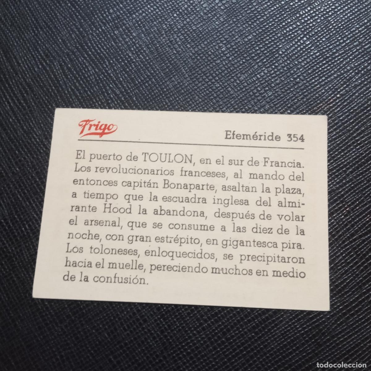 Coleccionismo cromos antiguos: 354 EFEMERIDE FRIGO CROMO - CC8 - Foto 2