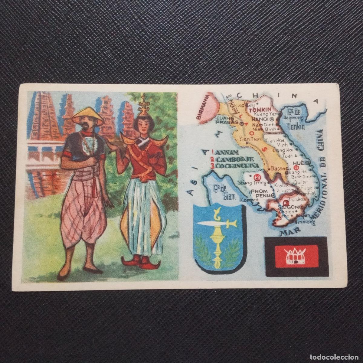 Coleccionismo Cromos antiguos: 5 INDOCHINA FRANCESA PAISES Y NACIONES DEL MUNDO CHOCOLATES Y BOMBONES MONCUNILL - CC9 SB11