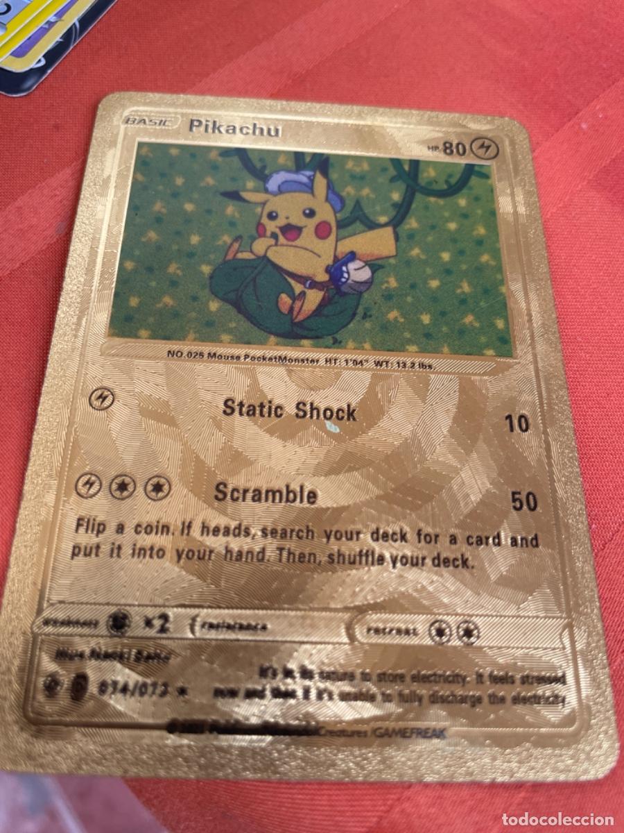 Coleccionismo cromos antiguos: tarjeta Gold Pikachu, 2021 - Foto 1