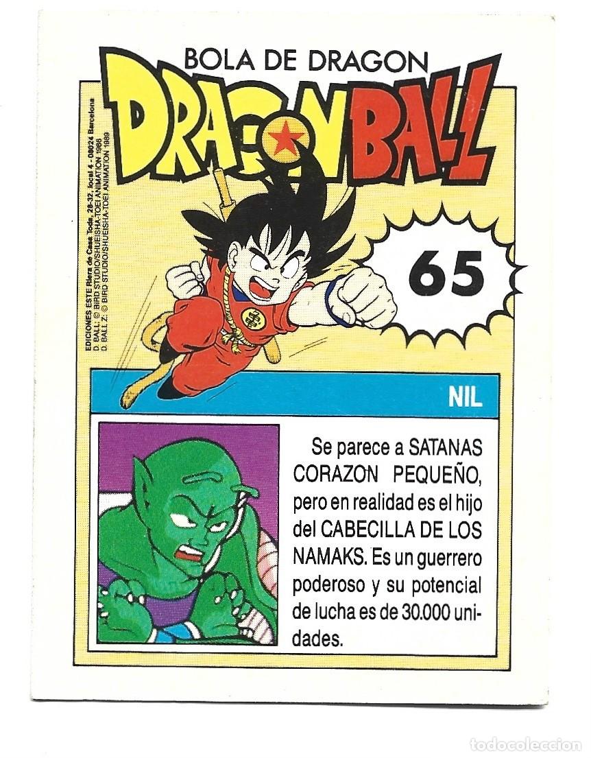 Coleccionismo cromos antiguos: CROMOS DE DRAGON BALL N &ordm; 65 DE NIL - Foto 2