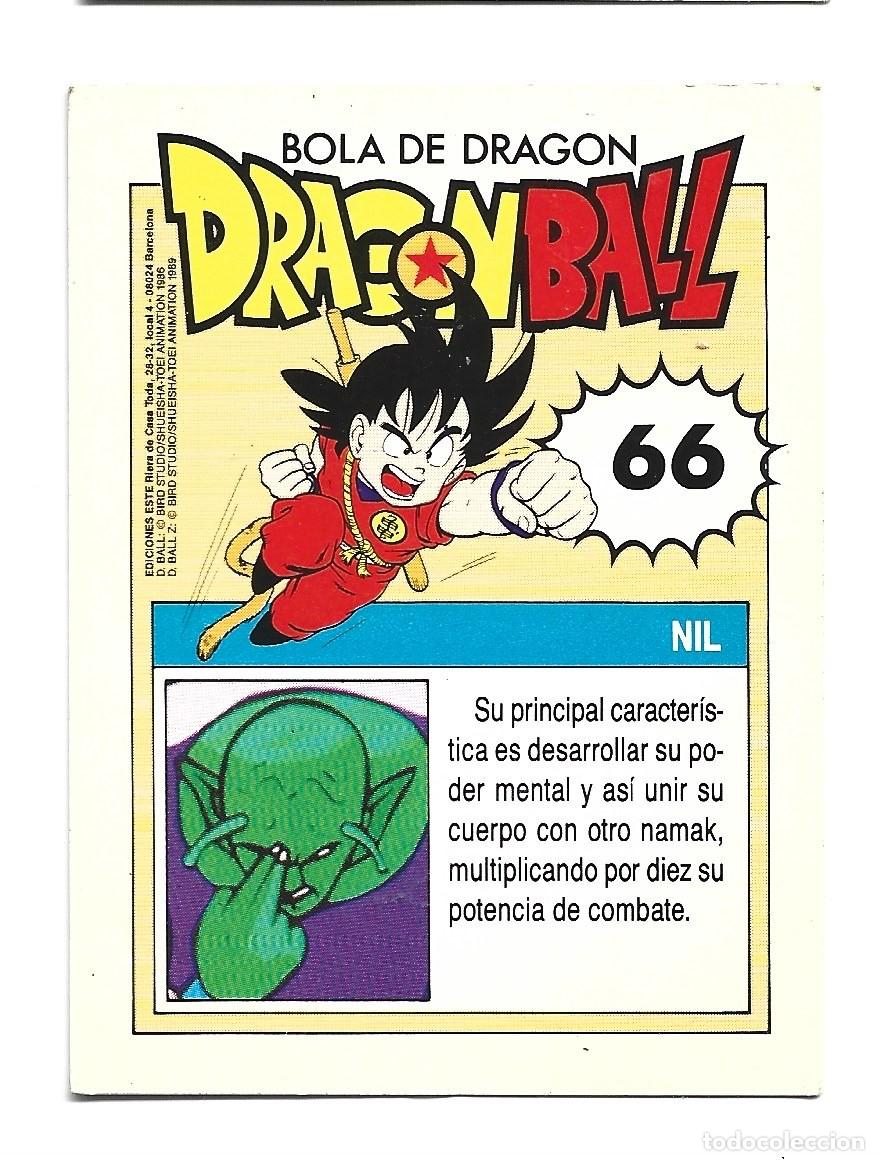 Coleccionismo cromos antiguos: CROMOS DE DRAGON BALL N &ordm; 66 DE NIL - Foto 2