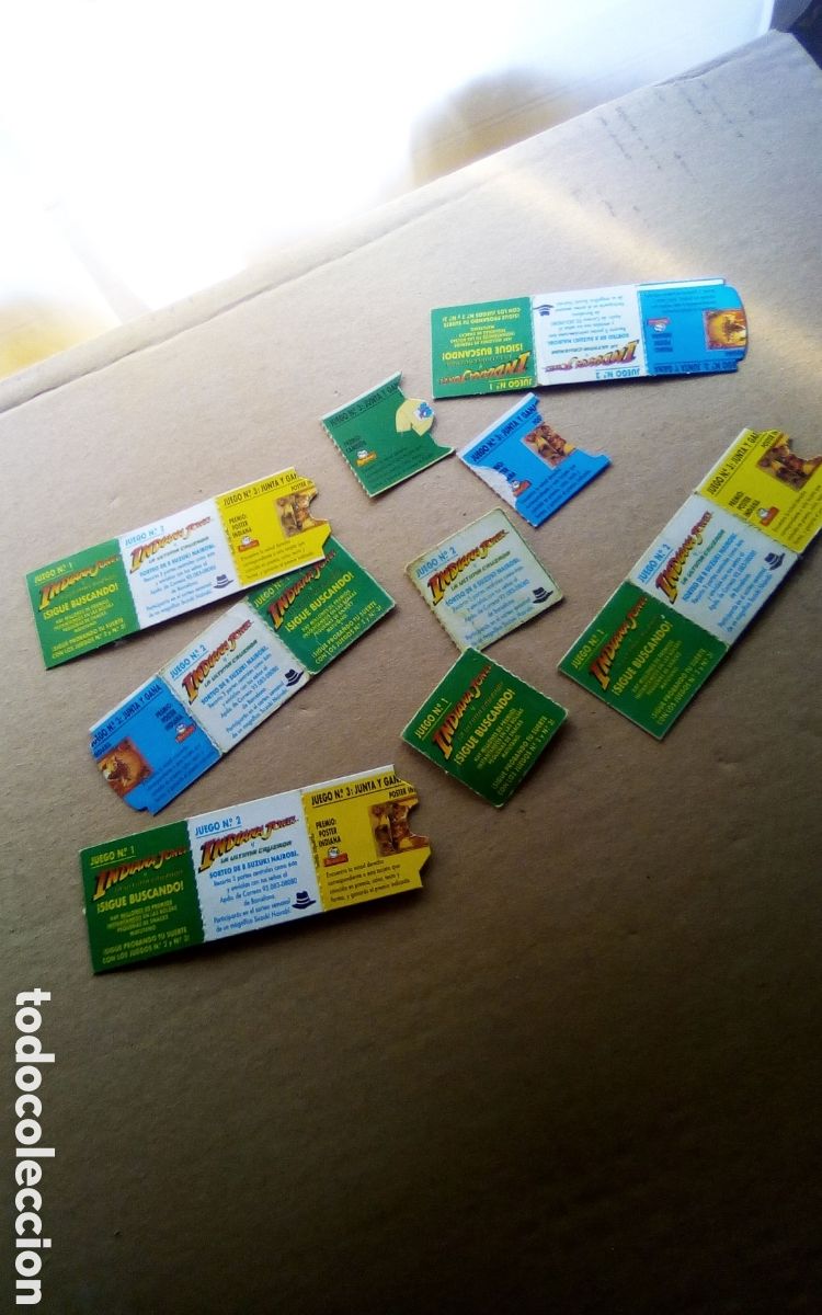 Coleccionismo Cromos antiguos: Lote cromos juego junta y gana. Indiana Jones y la &uacute;ltima cruzada. Matutano-Pepsico, 1989.