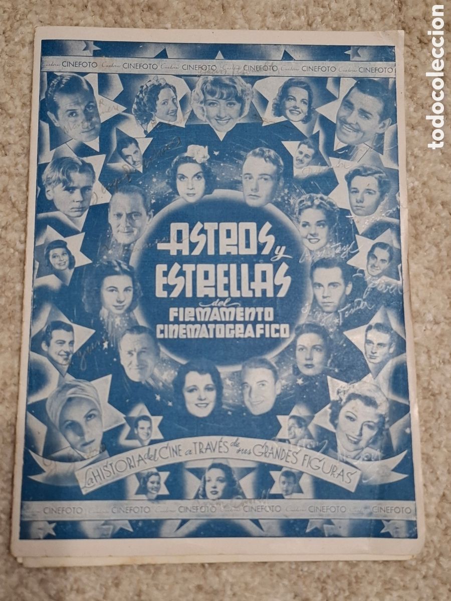 Coleccionismo Cromos antiguos: Cuaderno Cinefoto Astros y estrellas del firmamento cinematogr&aacute;fico, Bruguera con 6 fotos color