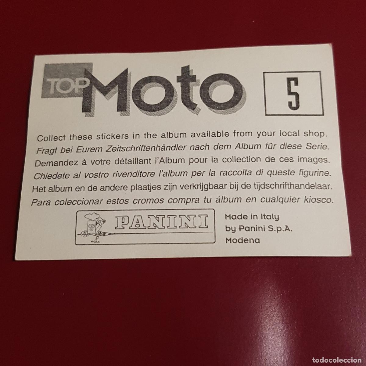 Coleccionismo cromos antiguos: PANINI - TOP MOTO - 5 - NUNCA PEGADO - Foto 2