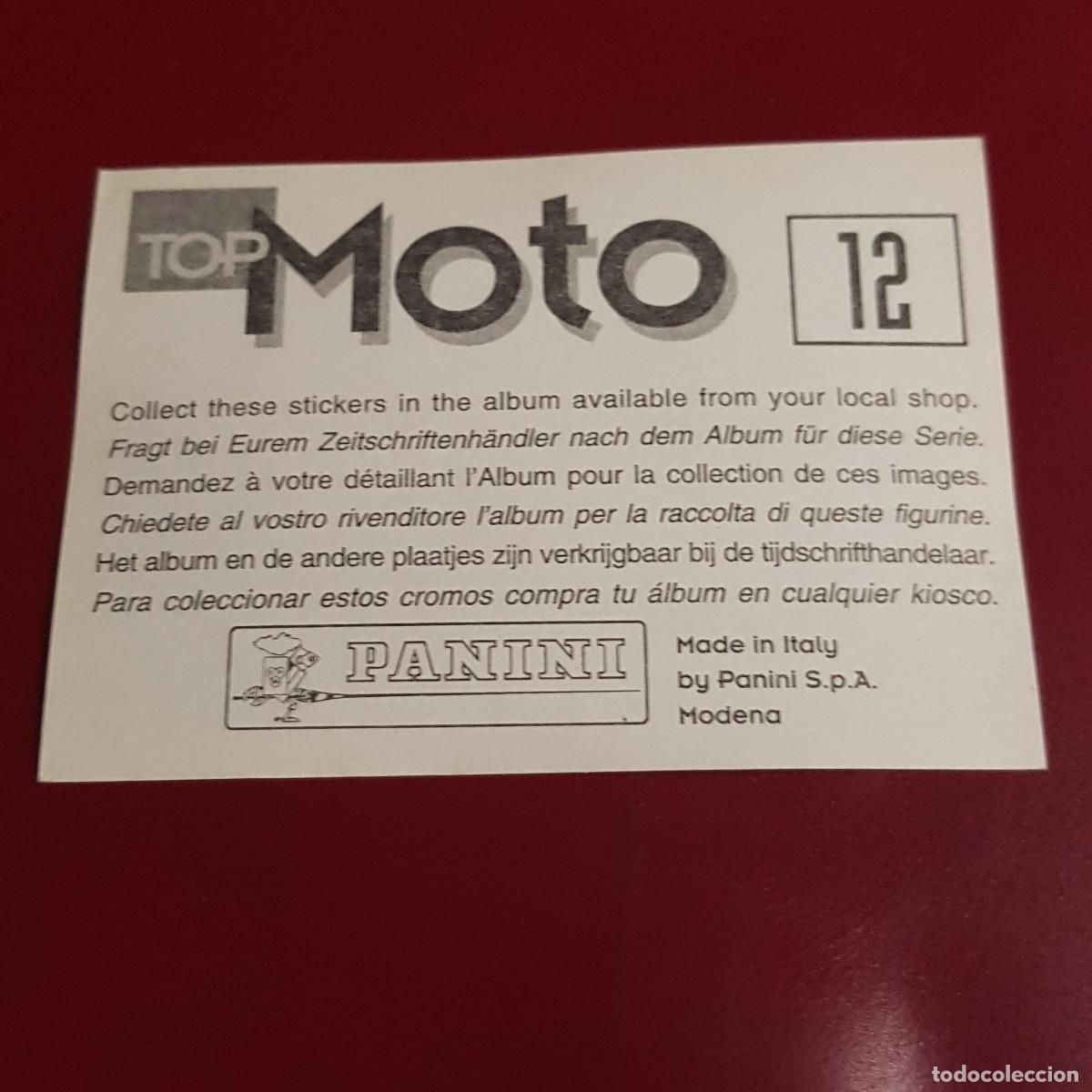 Coleccionismo cromos antiguos: PANINI - TOP MOTO - 12 - NUNCA PEGADO - Foto 2