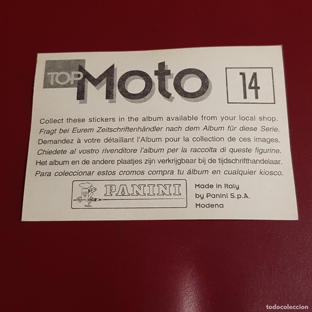 Coleccionismo cromos antiguos: PANINI - TOP MOTO - 14 - NUNCA PEGADO - Foto 2