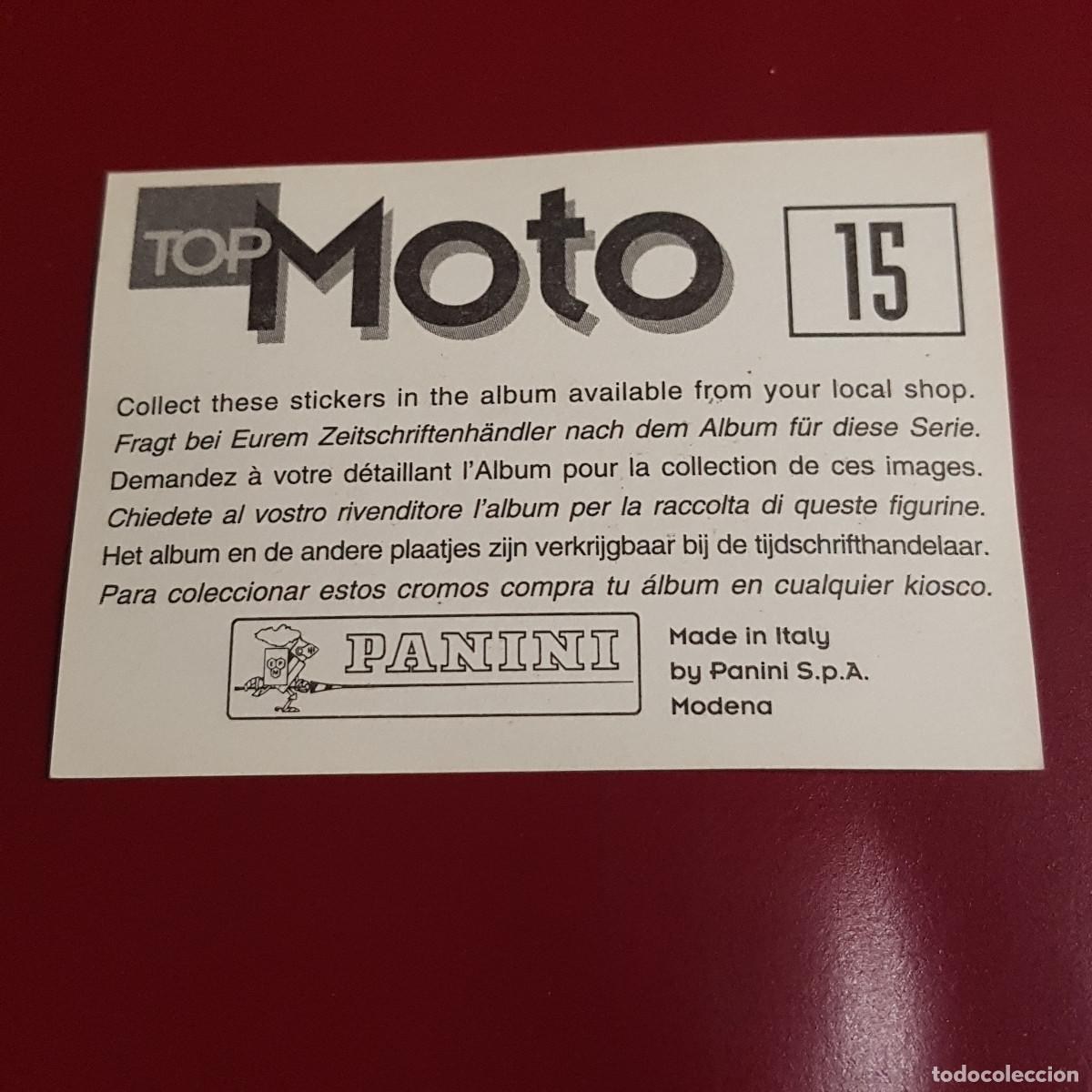 Coleccionismo cromos antiguos: PANINI - TOP MOTO - 15 - NUNCA PEGADO - Foto 2