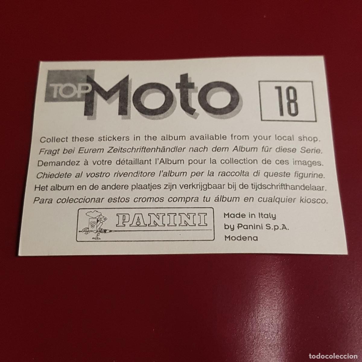 Coleccionismo cromos antiguos: PANINI - TOP MOTO - 18 - NUNCA PEGADO - Foto 2