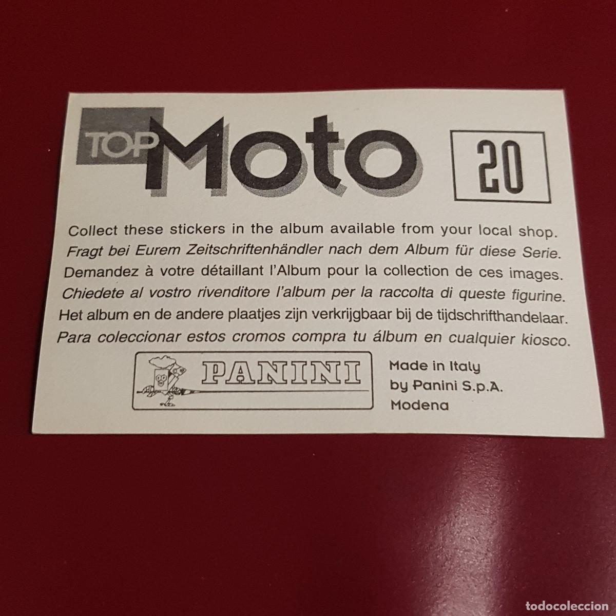 Coleccionismo cromos antiguos: PANINI - TOP MOTO - 20 - NUNCA PEGADO - Foto 2