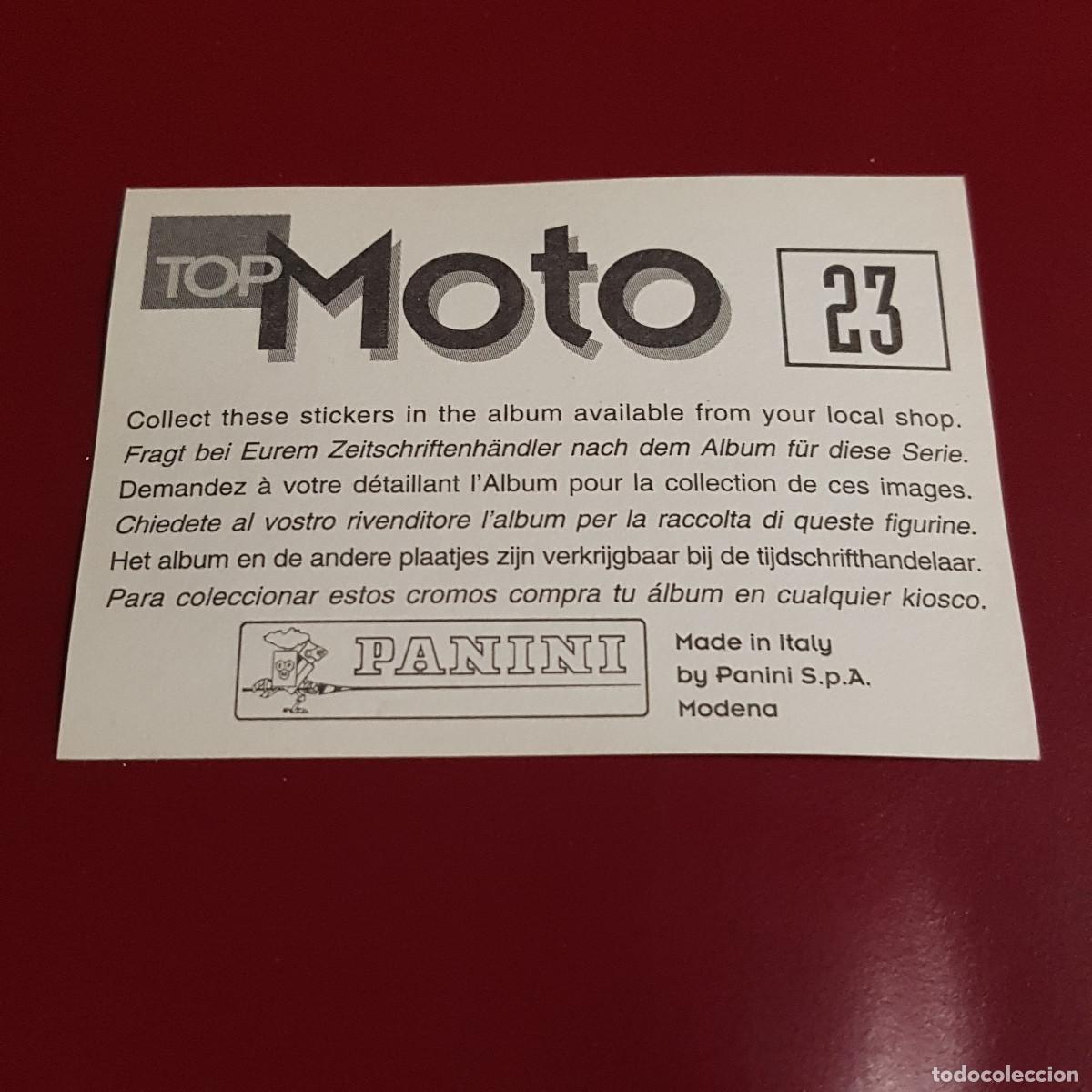 Coleccionismo cromos antiguos: PANINI - TOP MOTO - 23 - NUNCA PEGADO - Foto 2