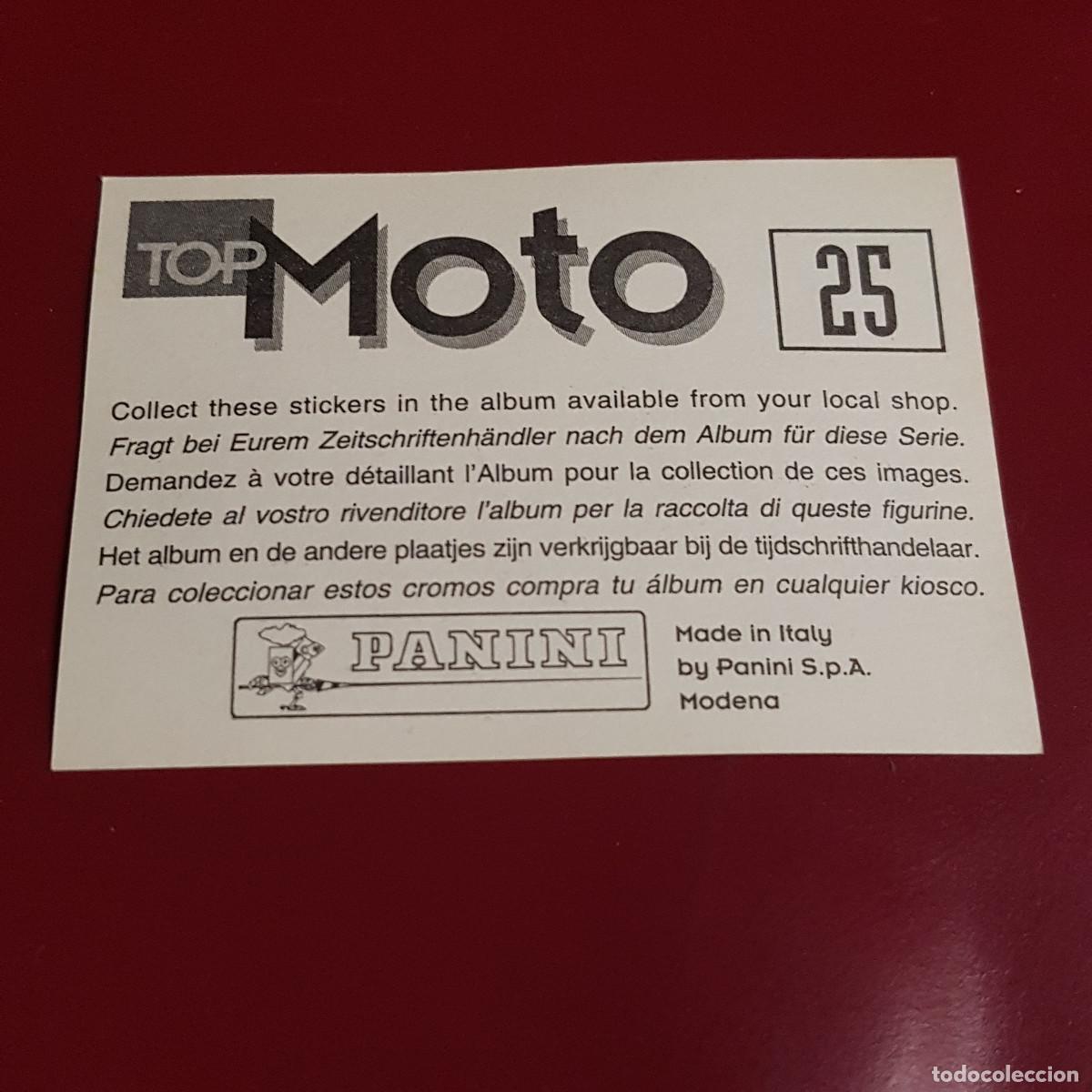 Coleccionismo cromos antiguos: PANINI - TOP MOTO - 25 - NUNCA PEGADO - Foto 2