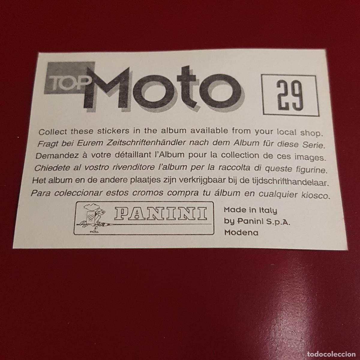 Coleccionismo cromos antiguos: PANINI - TOP MOTO - 29 - NUNCA PEGADO - Foto 2