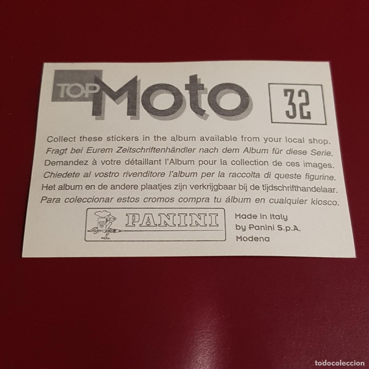 Coleccionismo cromos antiguos: PANINI - TOP MOTO - 32 - NUNCA PEGADO - Foto 2