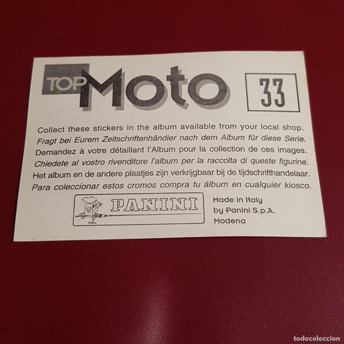 Coleccionismo cromos antiguos: PANINI - TOP MOTO - 33 - NUNCA PEGADO - Foto 2