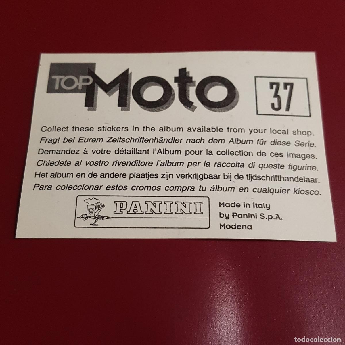 Coleccionismo cromos antiguos: PANINI - TOP MOTO - 37 - NUNCA PEGADO - Foto 2