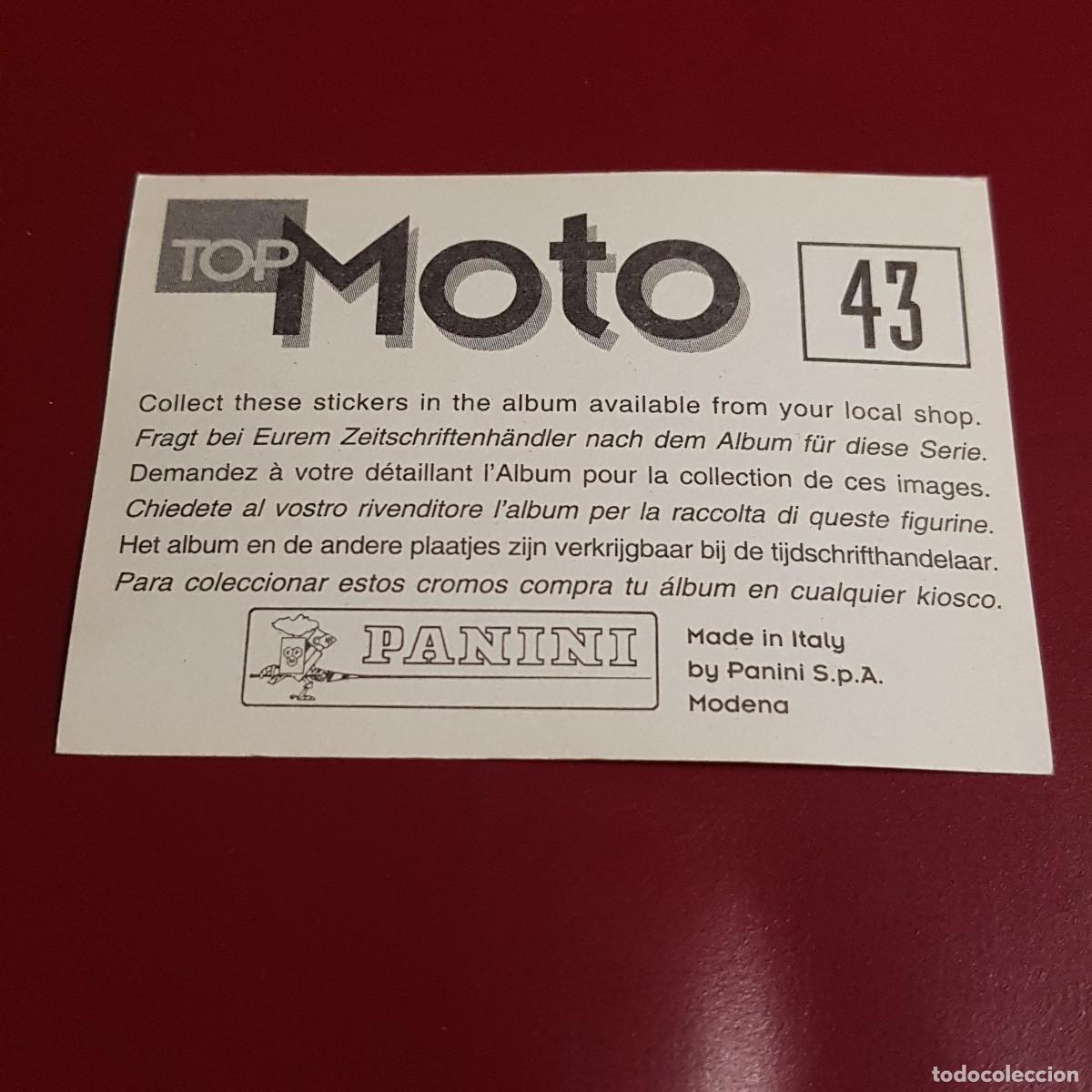 Coleccionismo cromos antiguos: PANINI - TOP MOTO - 43 - NUNCA PEGADO - Foto 2