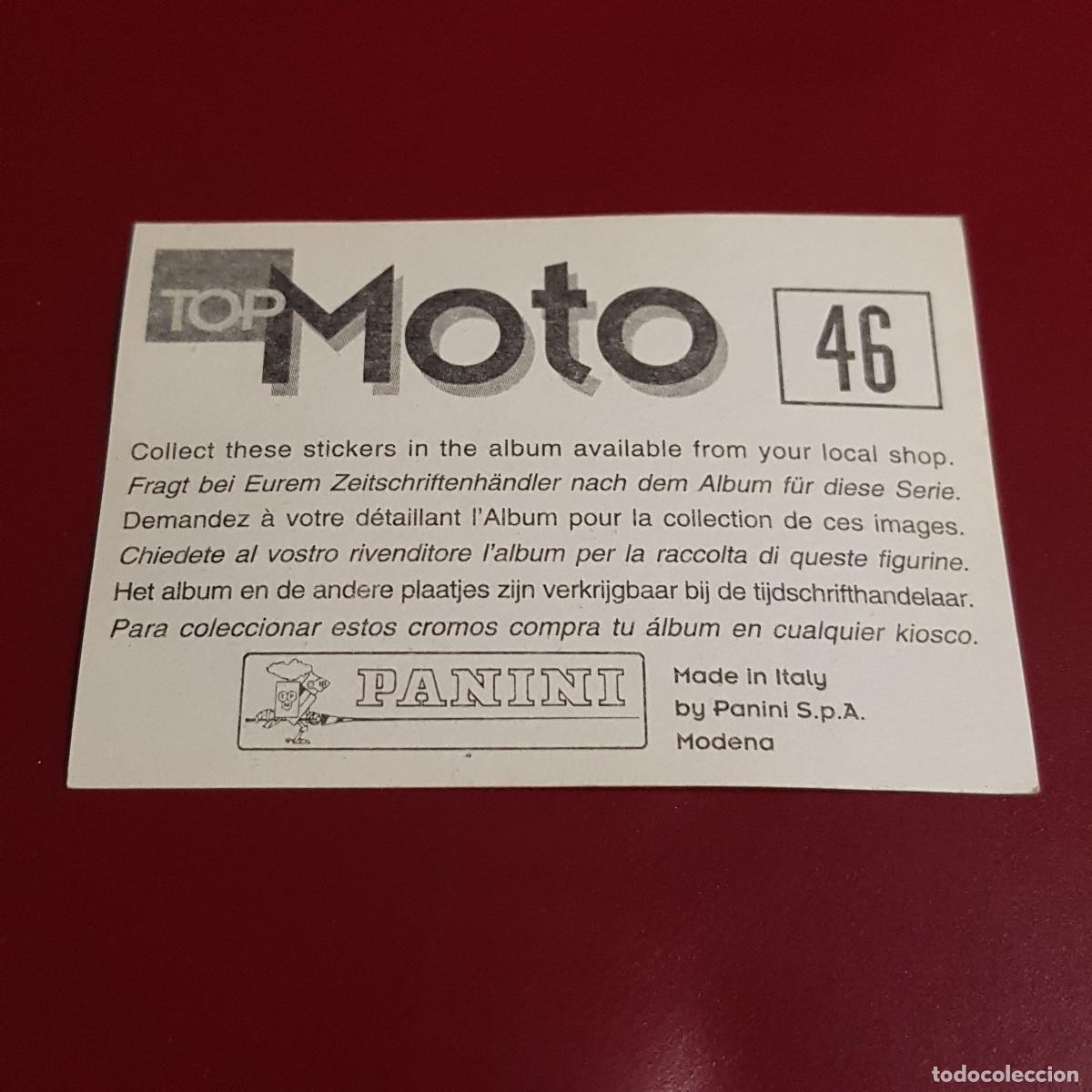 Coleccionismo cromos antiguos: PANINI - TOP MOTO - 46 - NUNCA PEGADO - Foto 2