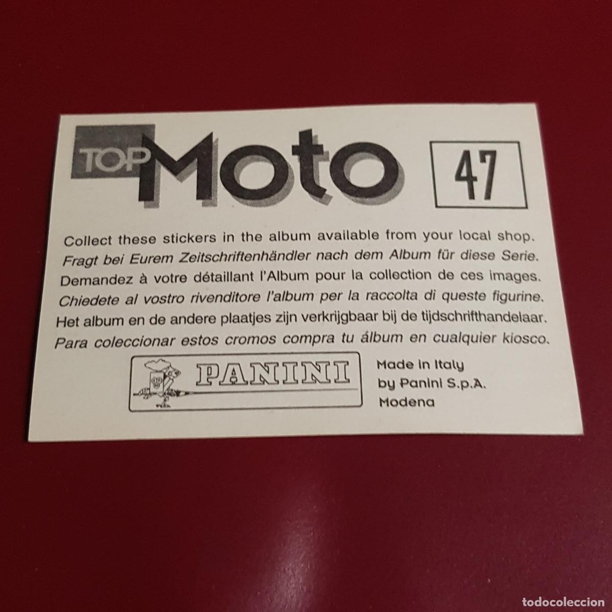 Coleccionismo cromos antiguos: PANINI - TOP MOTO - 47 - NUNCA PEGADO - Foto 2