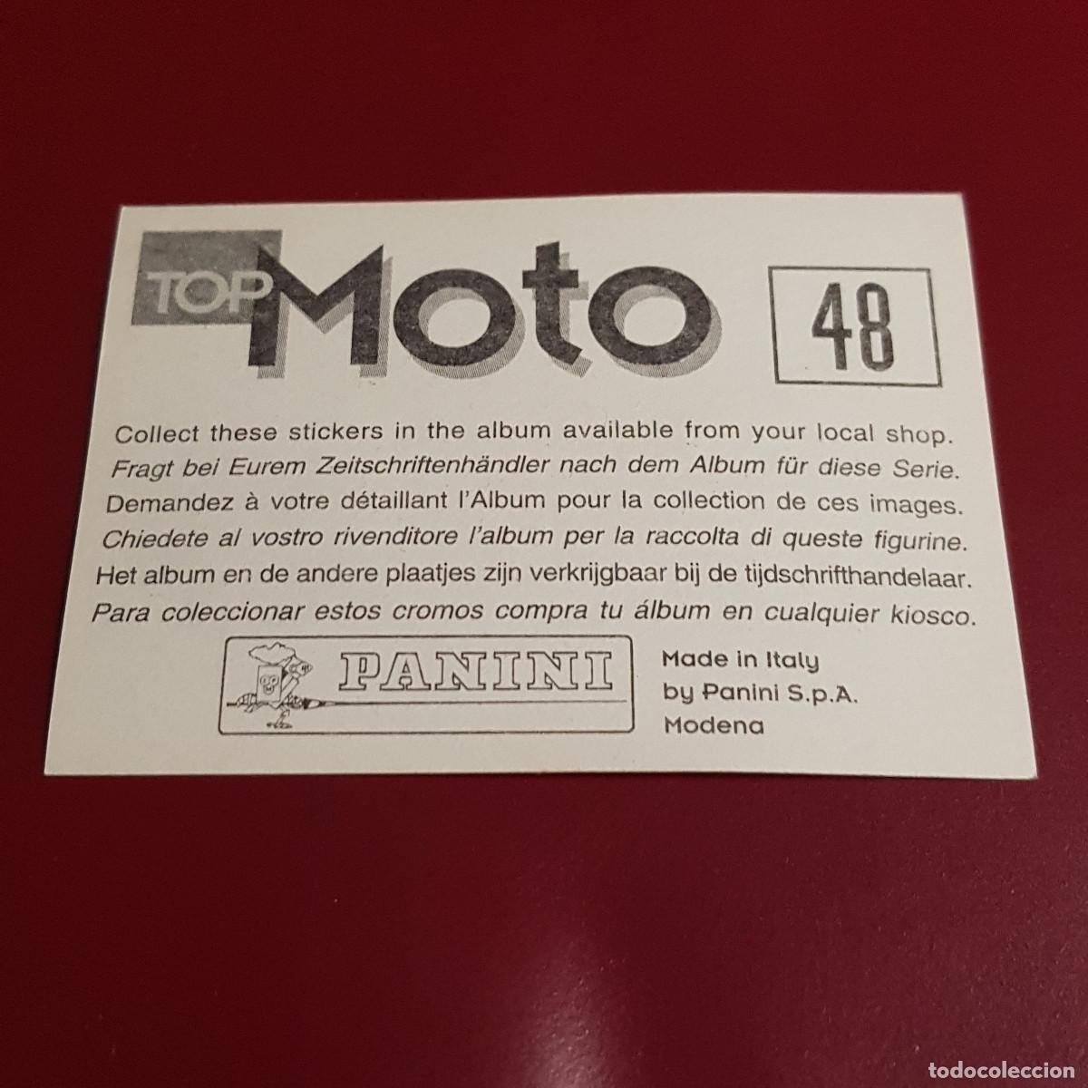 Coleccionismo cromos antiguos: PANINI - TOP MOTO - 48 - NUNCA PEGADO - Foto 2
