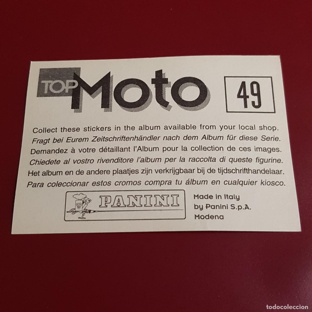 Coleccionismo cromos antiguos: PANINI - TOP MOTO - 49 - NUNCA PEGADO - Foto 2