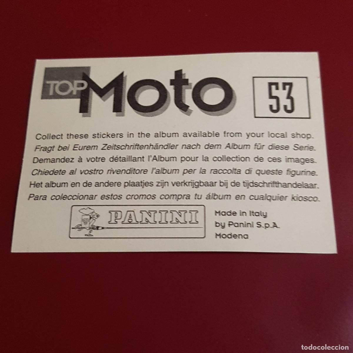 Coleccionismo cromos antiguos: PANINI - TOP MOTO - 53 - NUNCA PEGADO - Foto 2