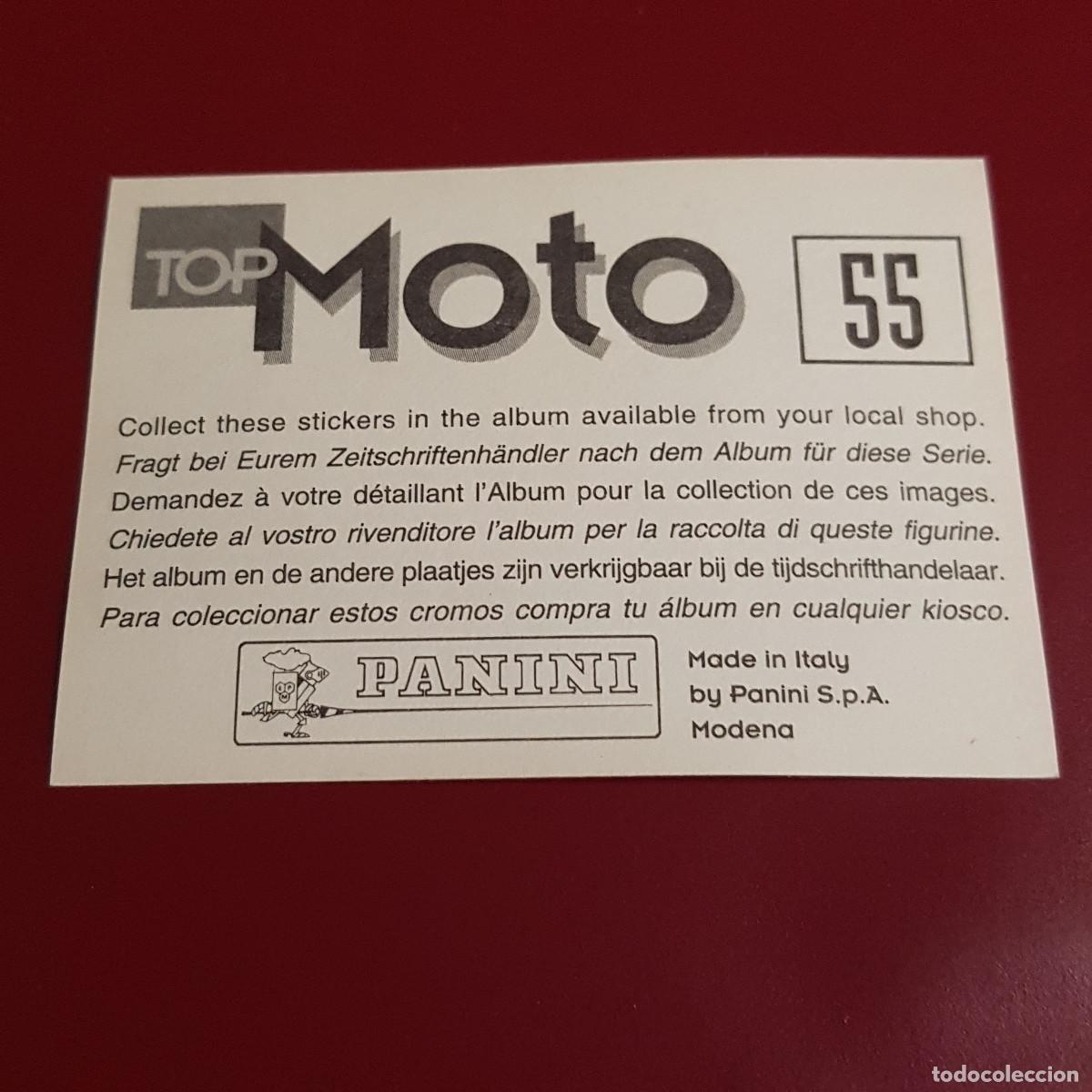 Coleccionismo cromos antiguos: PANINI - TOP MOTO - 55 - NUNCA PEGADO - Foto 2