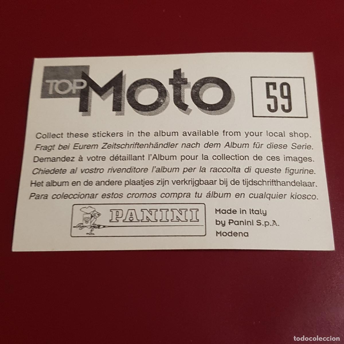 Coleccionismo cromos antiguos: PANINI - TOP MOTO - 59 - NUNCA PEGADO - Foto 2