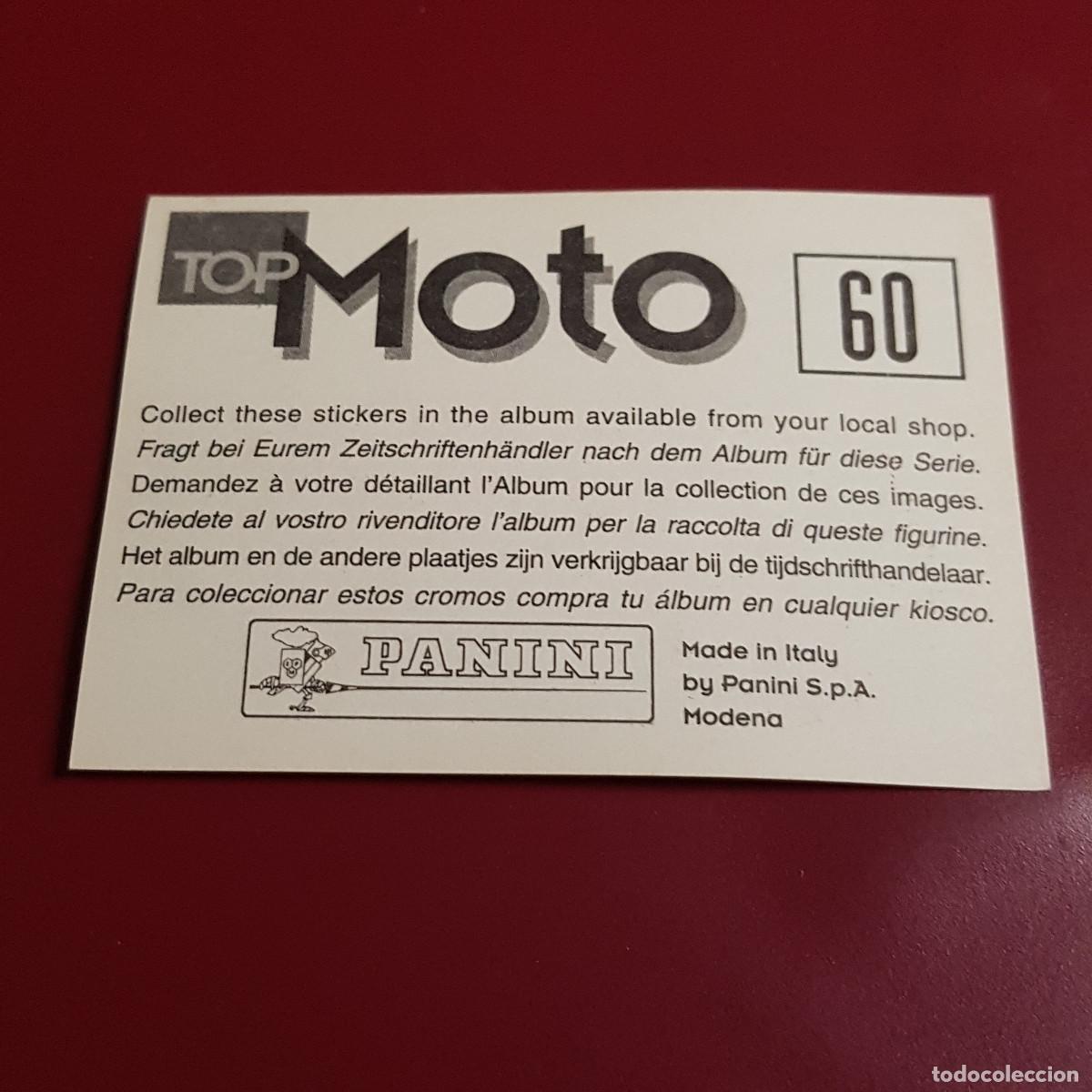 Coleccionismo cromos antiguos: PANINI - TOP MOTO - 60 - NUNCA PEGADO - Foto 2