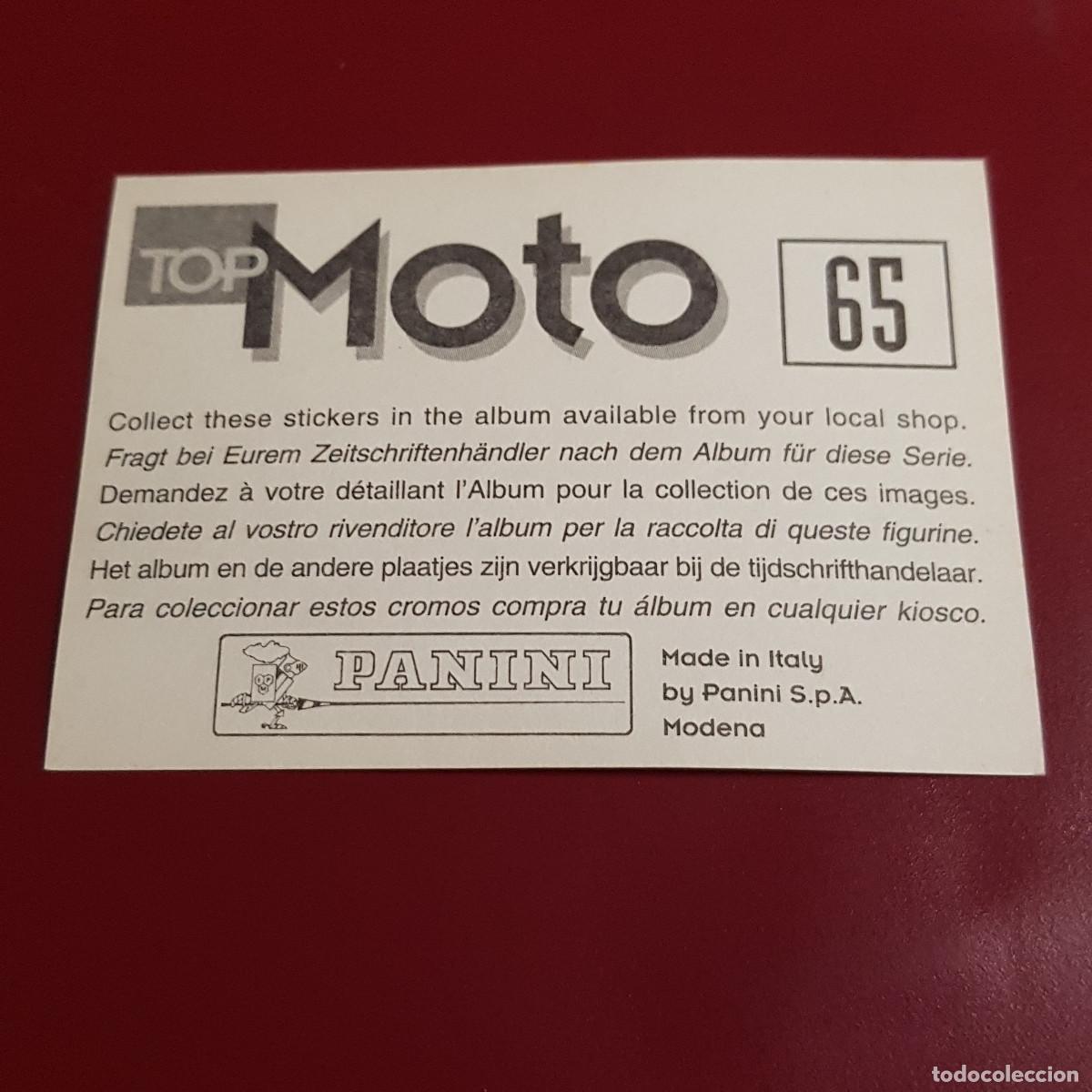 Coleccionismo cromos antiguos: PANINI - TOP MOTO - 65 - NUNCA PEGADO - Foto 2