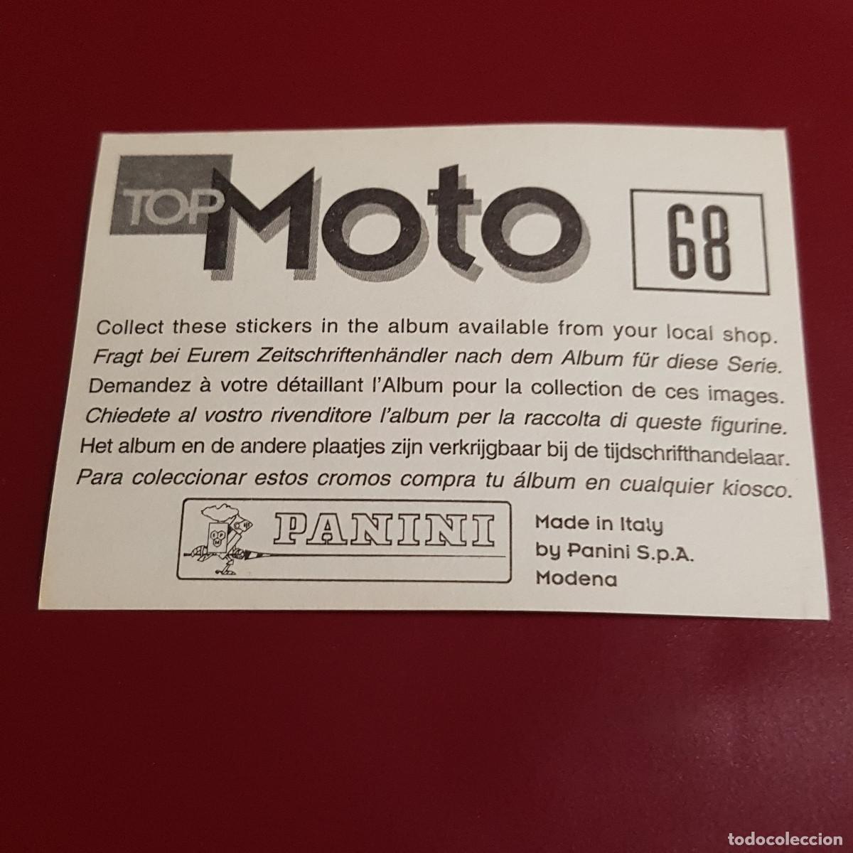 Coleccionismo cromos antiguos: PANINI - TOP MOTO - 68 - NUNCA PEGADO - Foto 2