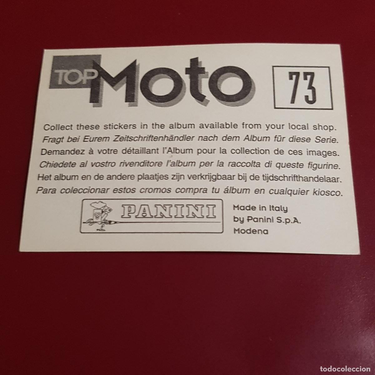 Coleccionismo cromos antiguos: PANINI - TOP MOTO - 73 - NUNCA PEGADO - Foto 2