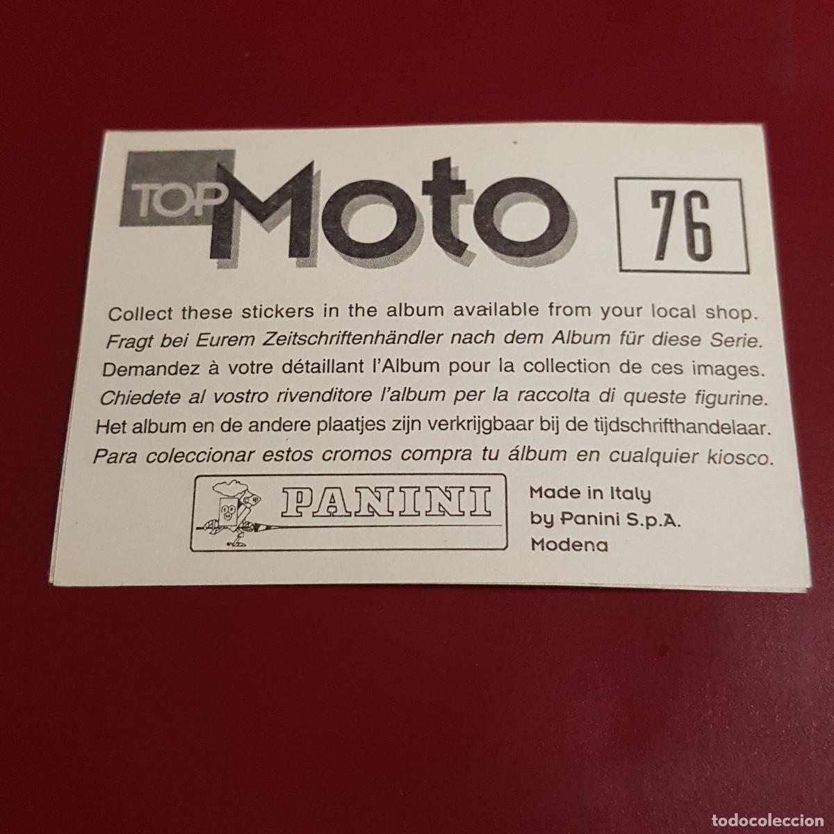 Coleccionismo cromos antiguos: PANINI - TOP MOTO - 76 - NUNCA PEGADO - Foto 2