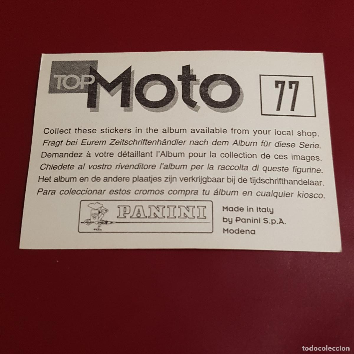 Coleccionismo cromos antiguos: PANINI - TOP MOTO - 77 - NUNCA PEGADO - Foto 2