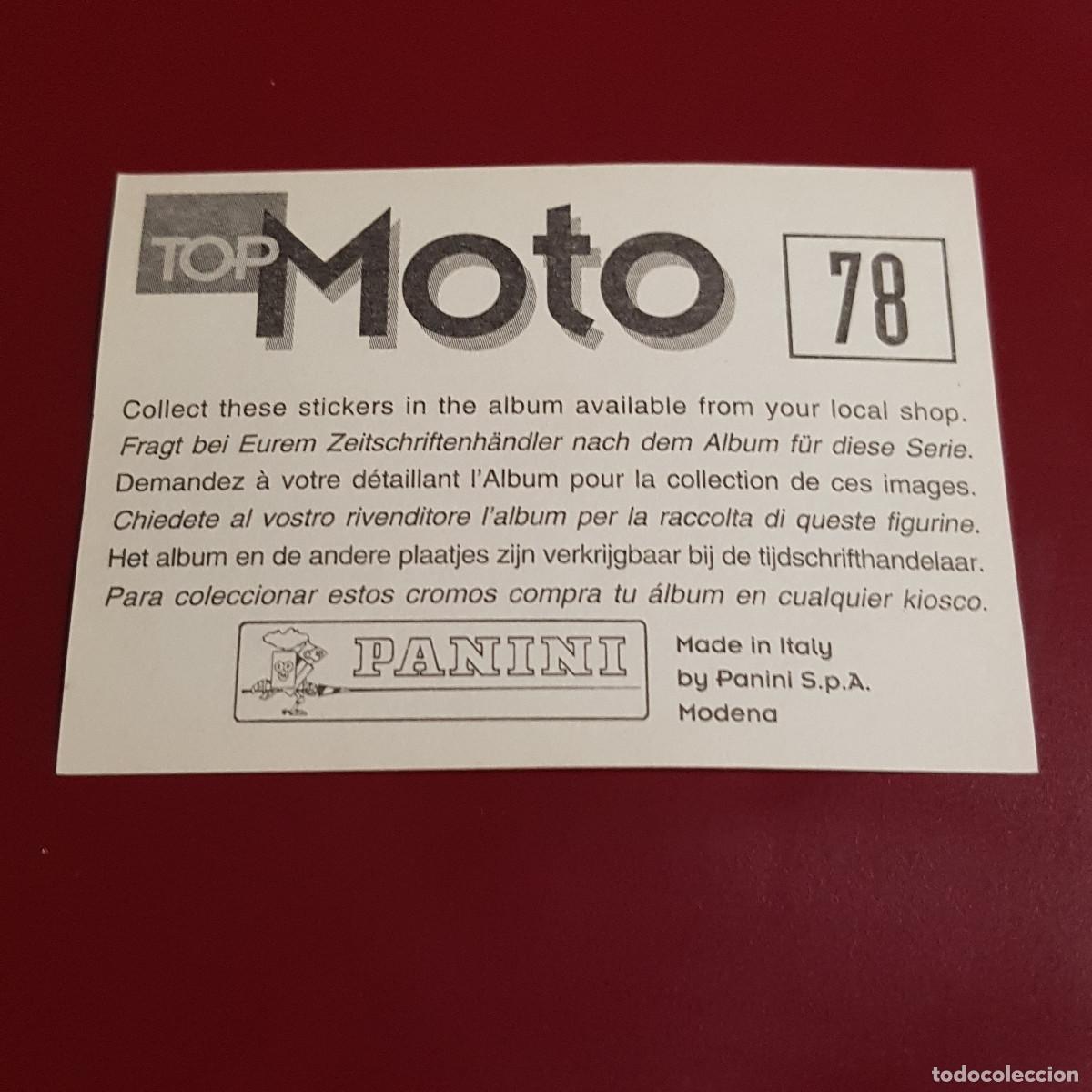 Coleccionismo cromos antiguos: PANINI - TOP MOTO - 78 - NUNCA PEGADO - Foto 2