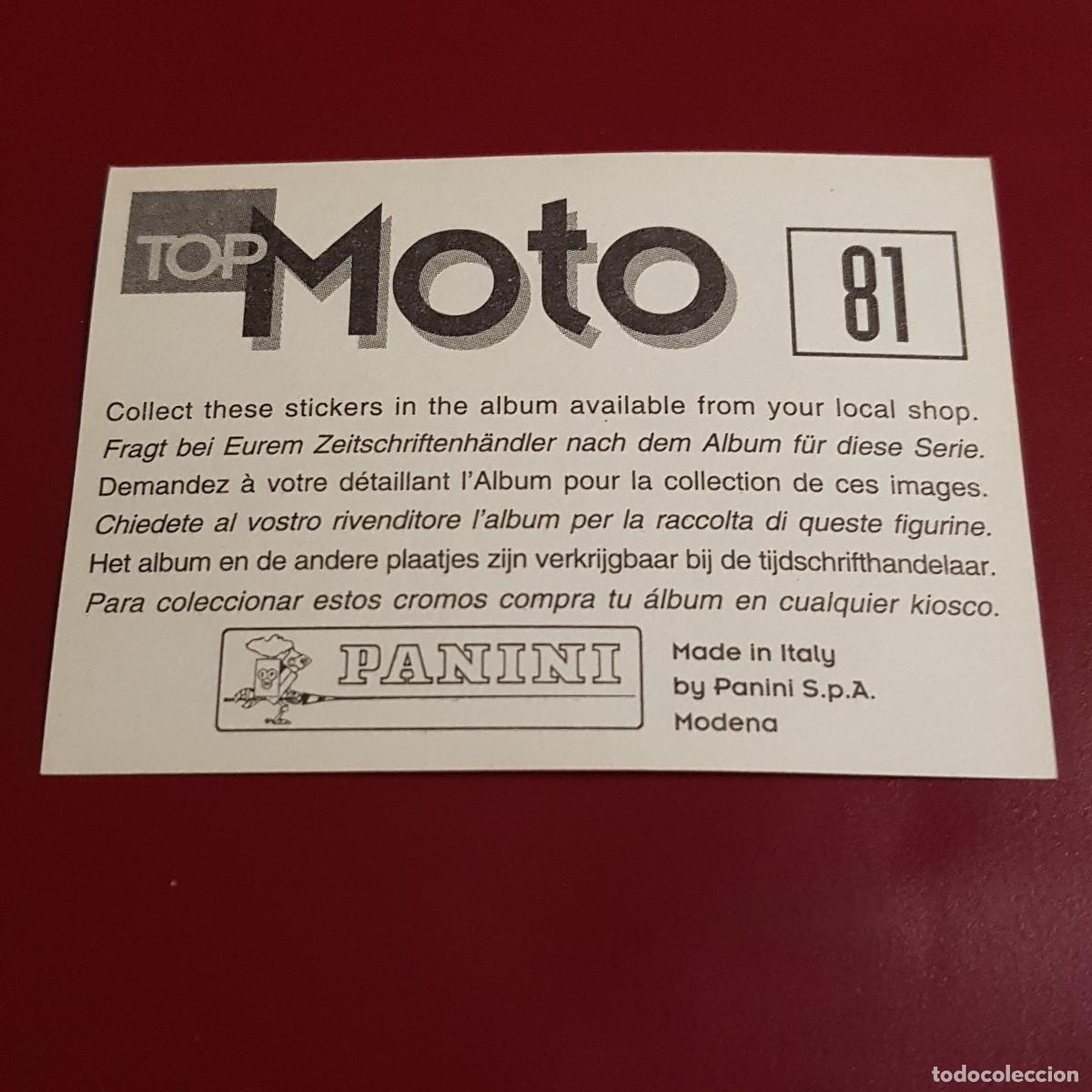 Coleccionismo cromos antiguos: PANINI - TOP MOTO - 81 - NUNCA PEGADO - Foto 2