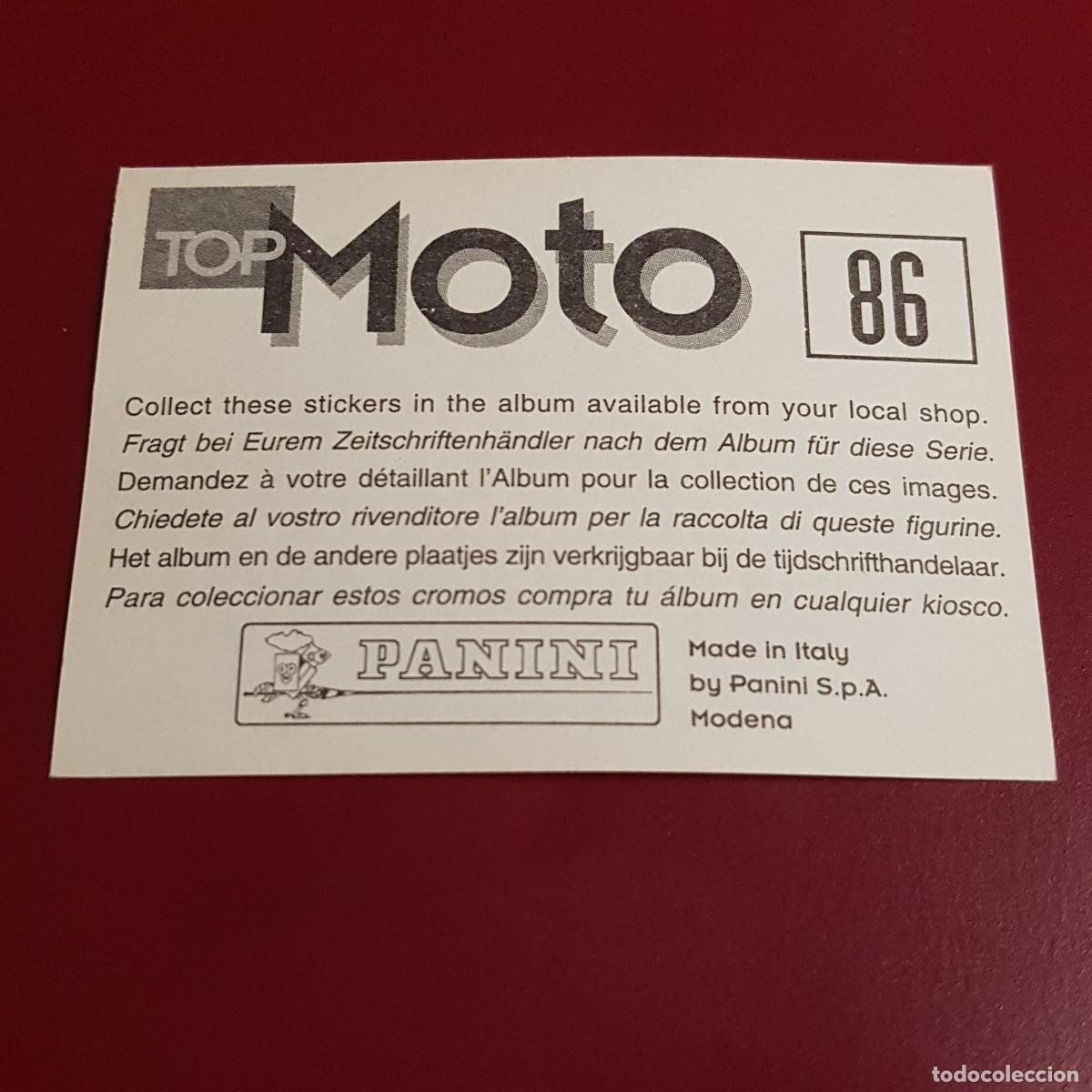 Coleccionismo cromos antiguos: PANINI - TOP MOTO - 86 - NUNCA PEGADO - Foto 2