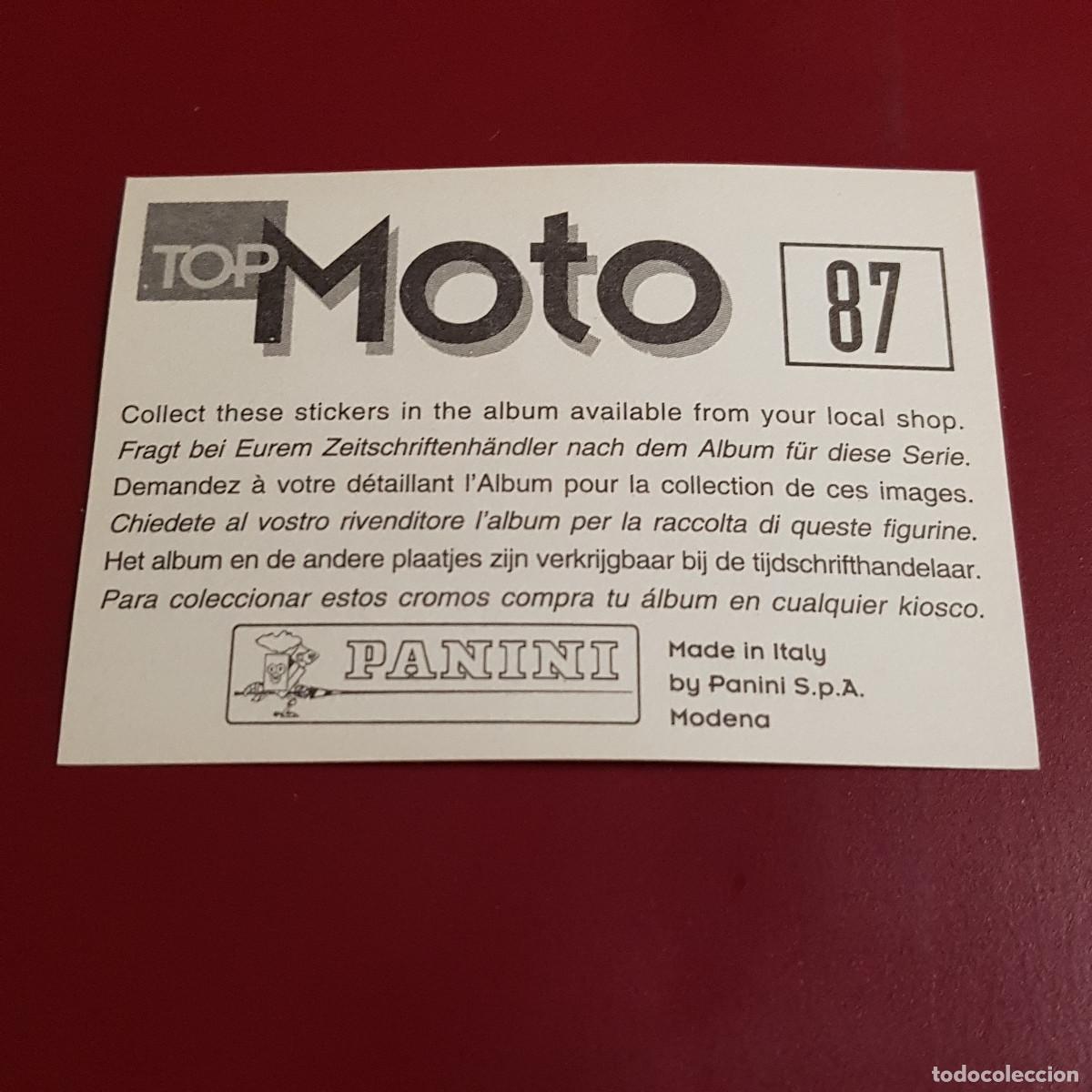 Coleccionismo cromos antiguos: PANINI - TOP MOTO - 87 - NUNCA PEGADO - Foto 2