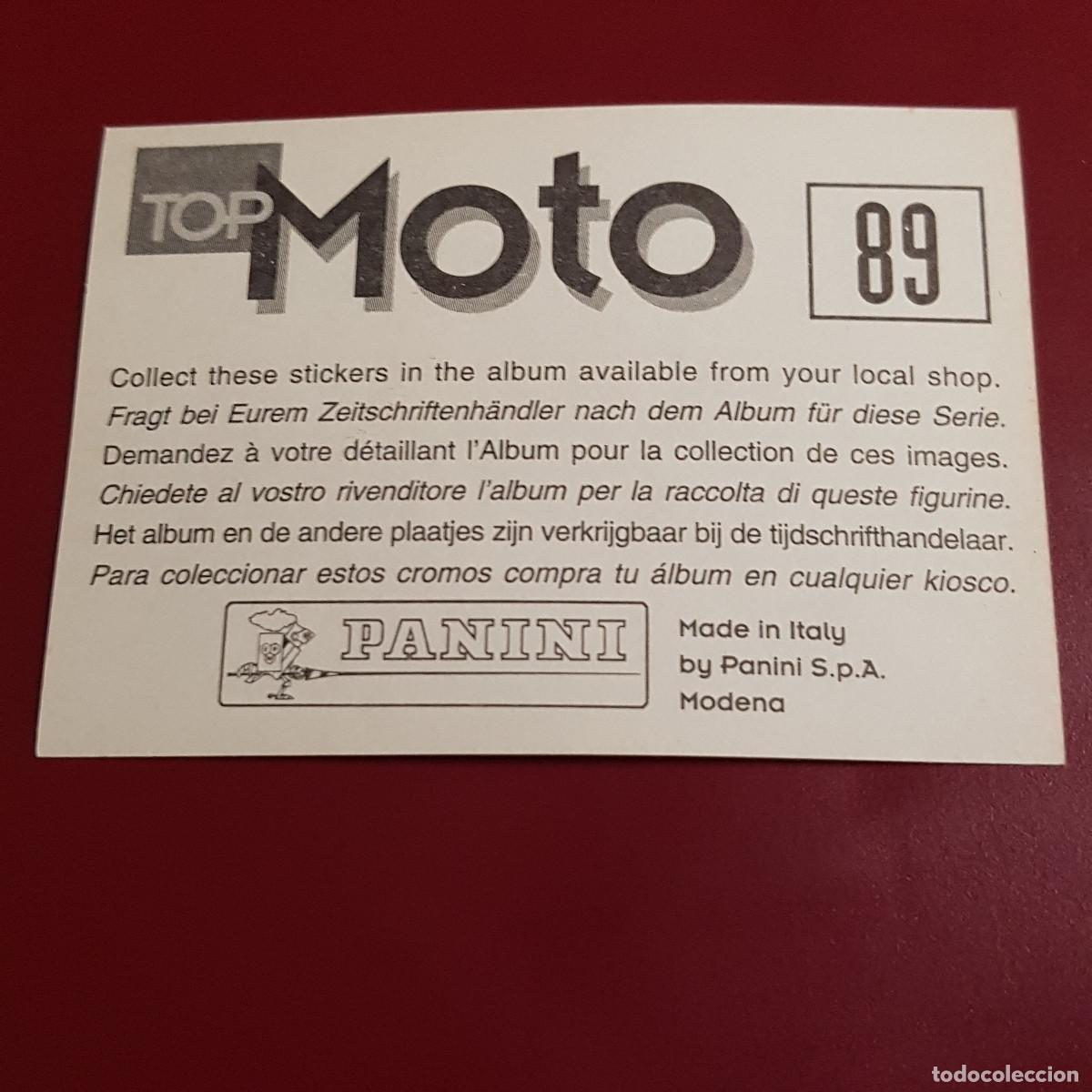 Coleccionismo cromos antiguos: PANINI - TOP MOTO - 89 - NUNCA PEGADO - Foto 2