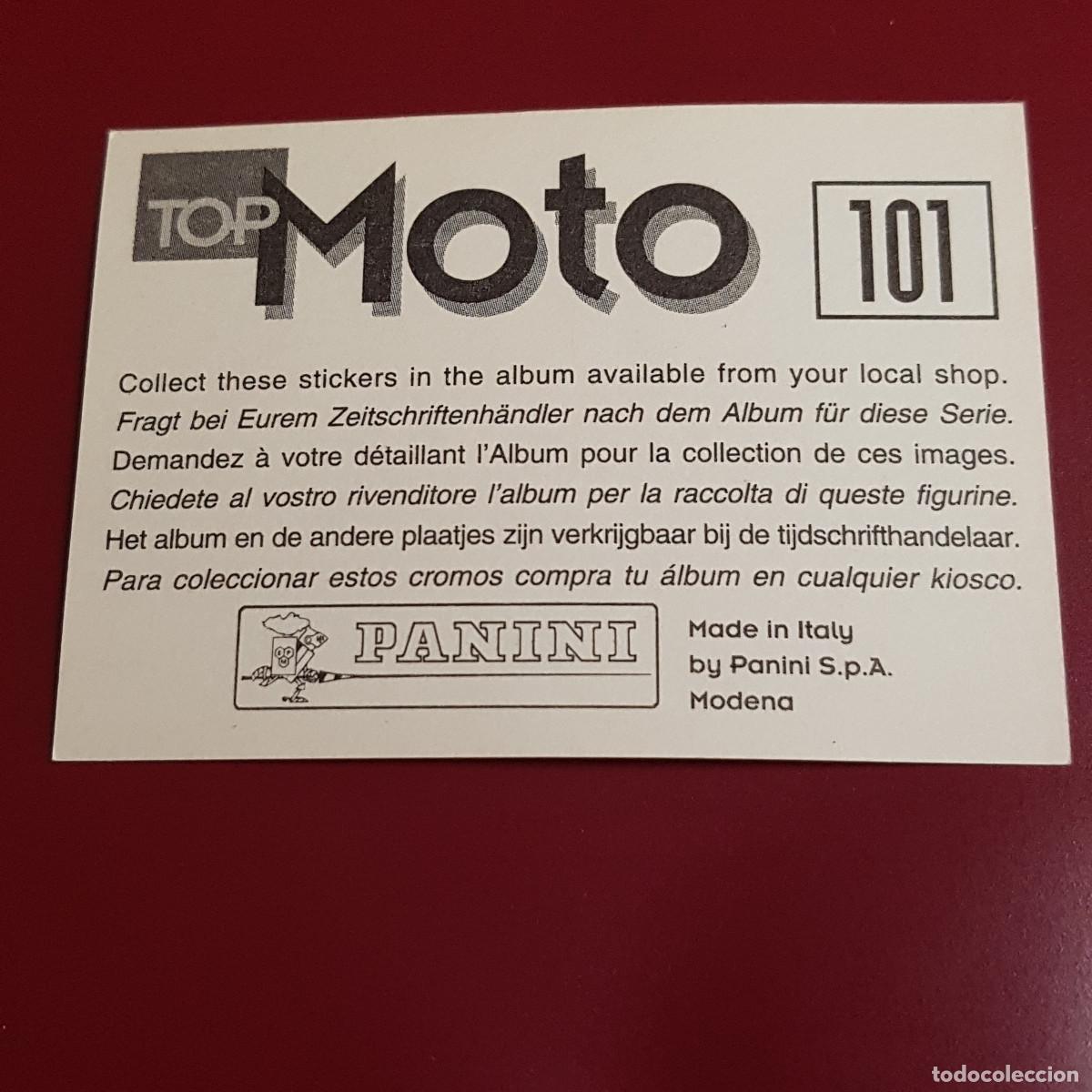 Coleccionismo cromos antiguos: PANINI - TOP MOTO - 101 - NUNCA PEGADO - Foto 2
