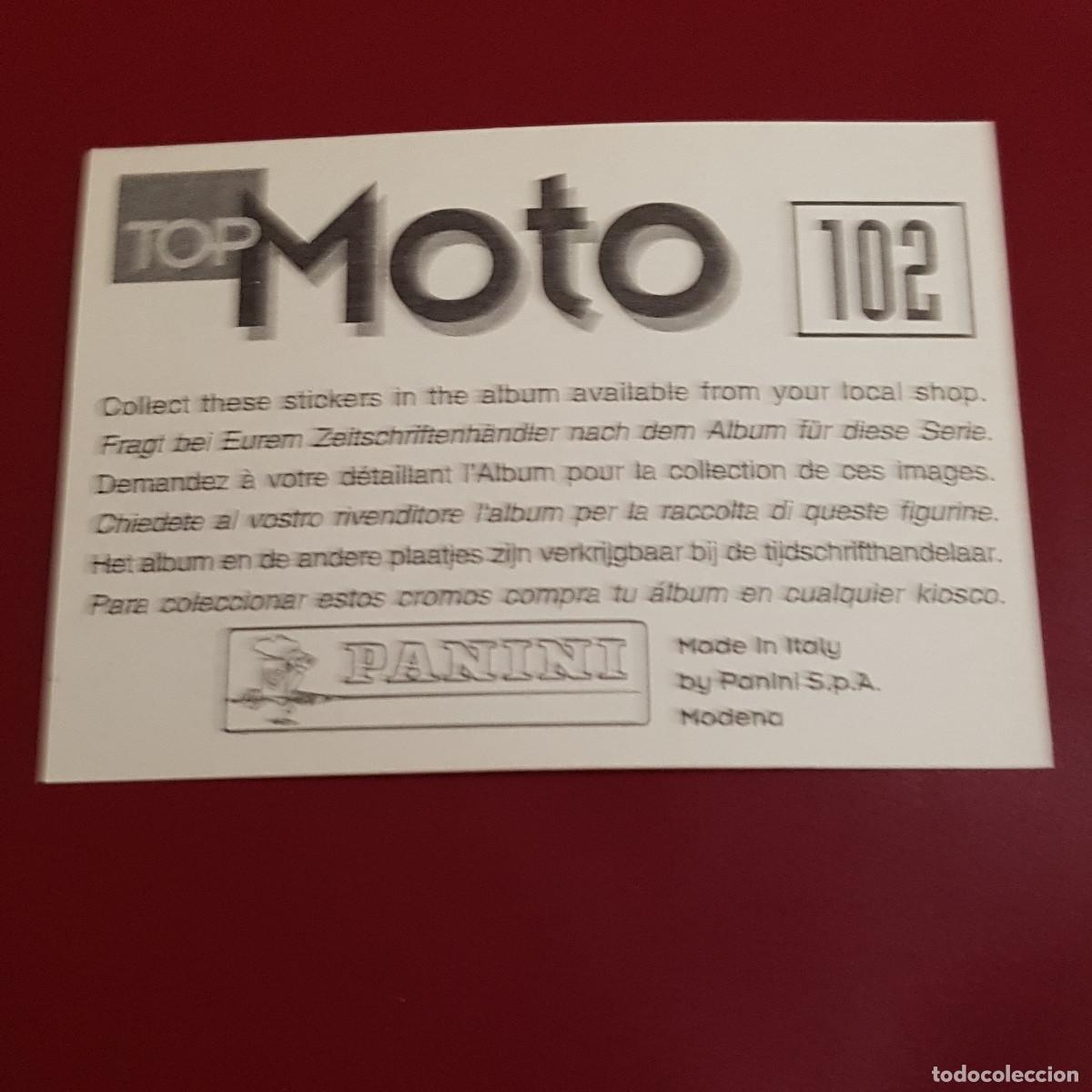 Coleccionismo cromos antiguos: PANINI - TOP MOTO - 102 - NUNCA PEGADO - Foto 2