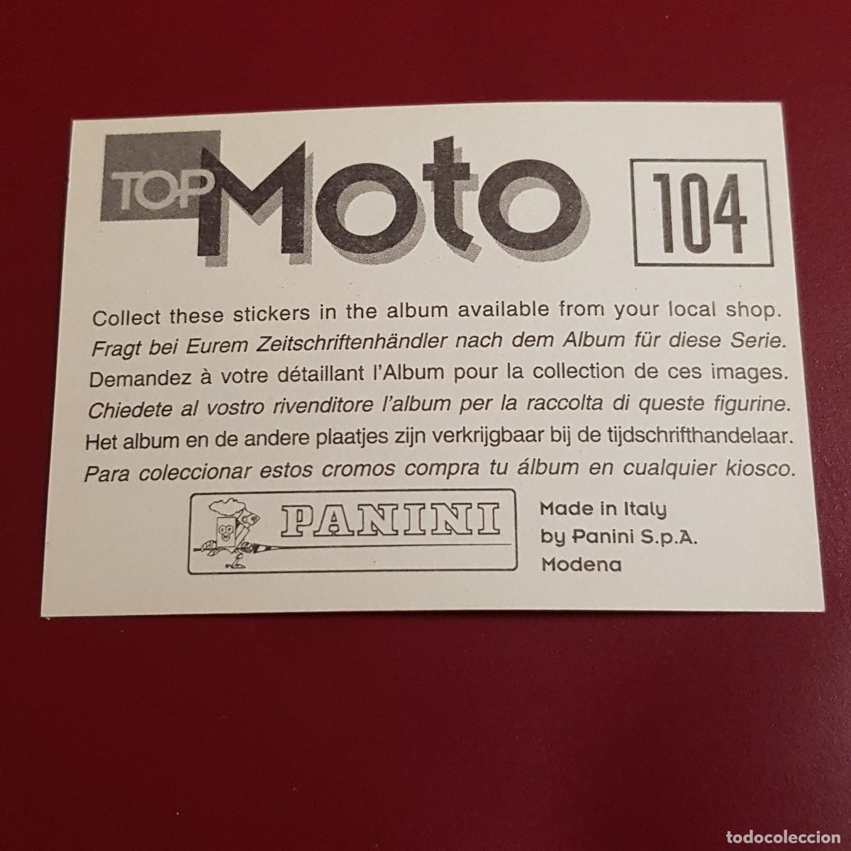 Coleccionismo cromos antiguos: PANINI - TOP MOTO - 104 - NUNCA PEGADO - Foto 2