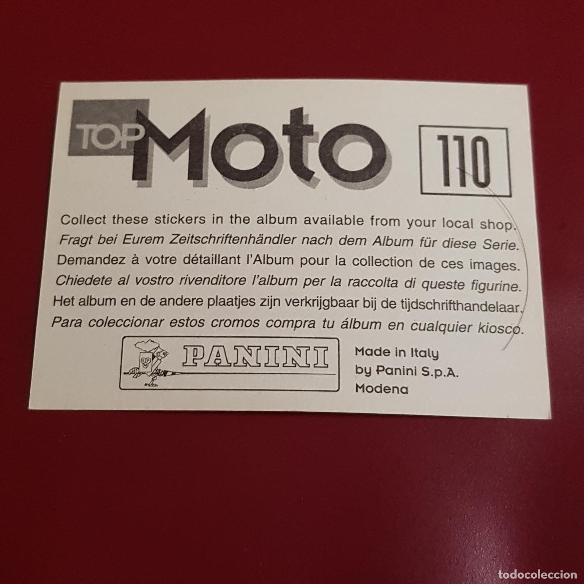 Coleccionismo cromos antiguos: PANINI - TOP MOTO - 110 - NUNCA PEGADO - Foto 2
