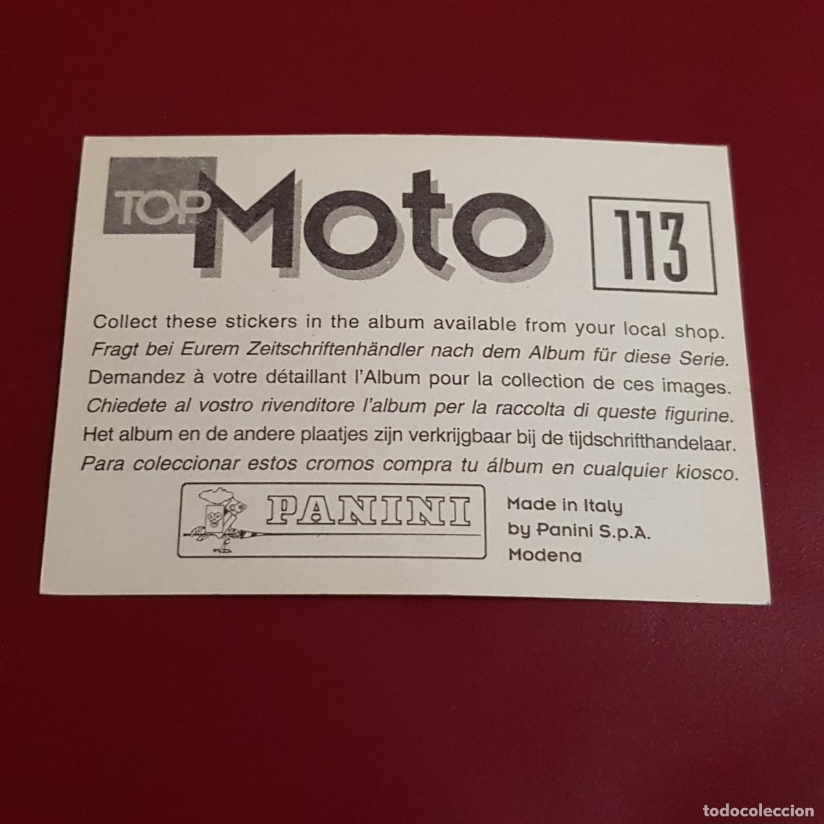 Coleccionismo cromos antiguos: PANINI - TOP MOTO - 113 - NUNCA PEGADO - Foto 2